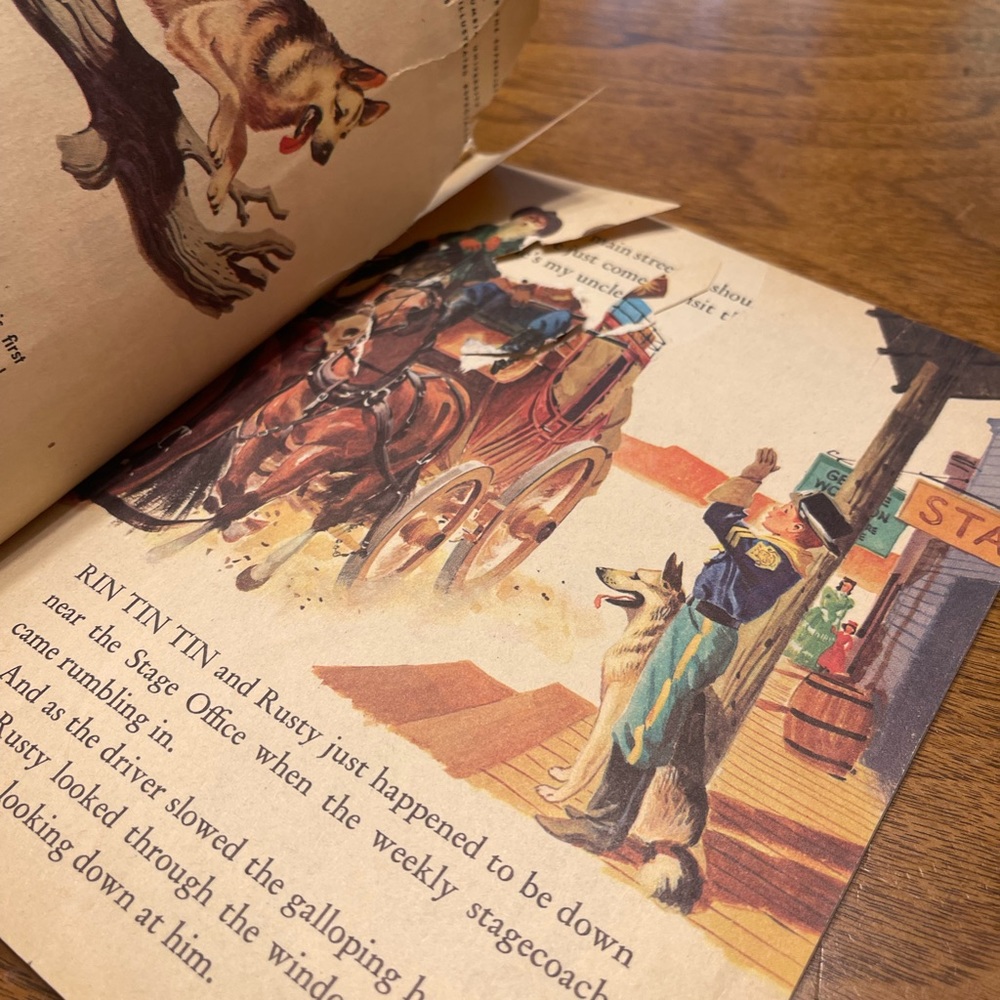 Vintage Golden Book Lot Tarzan 1964 Lady 1954 Rin Tin Tin and Rusty 1955 - Picture 9 of 13